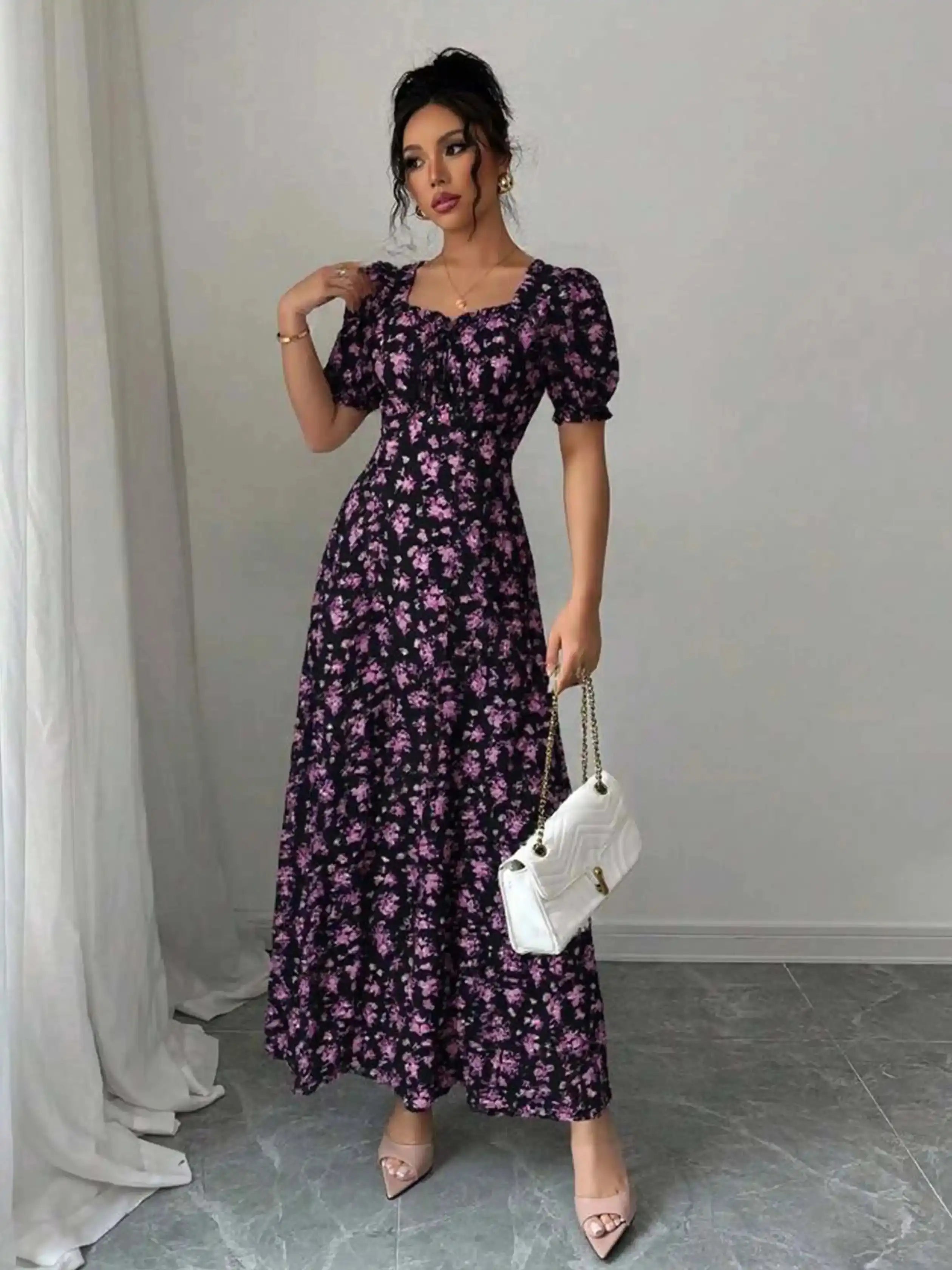 Black With Flowers Dress