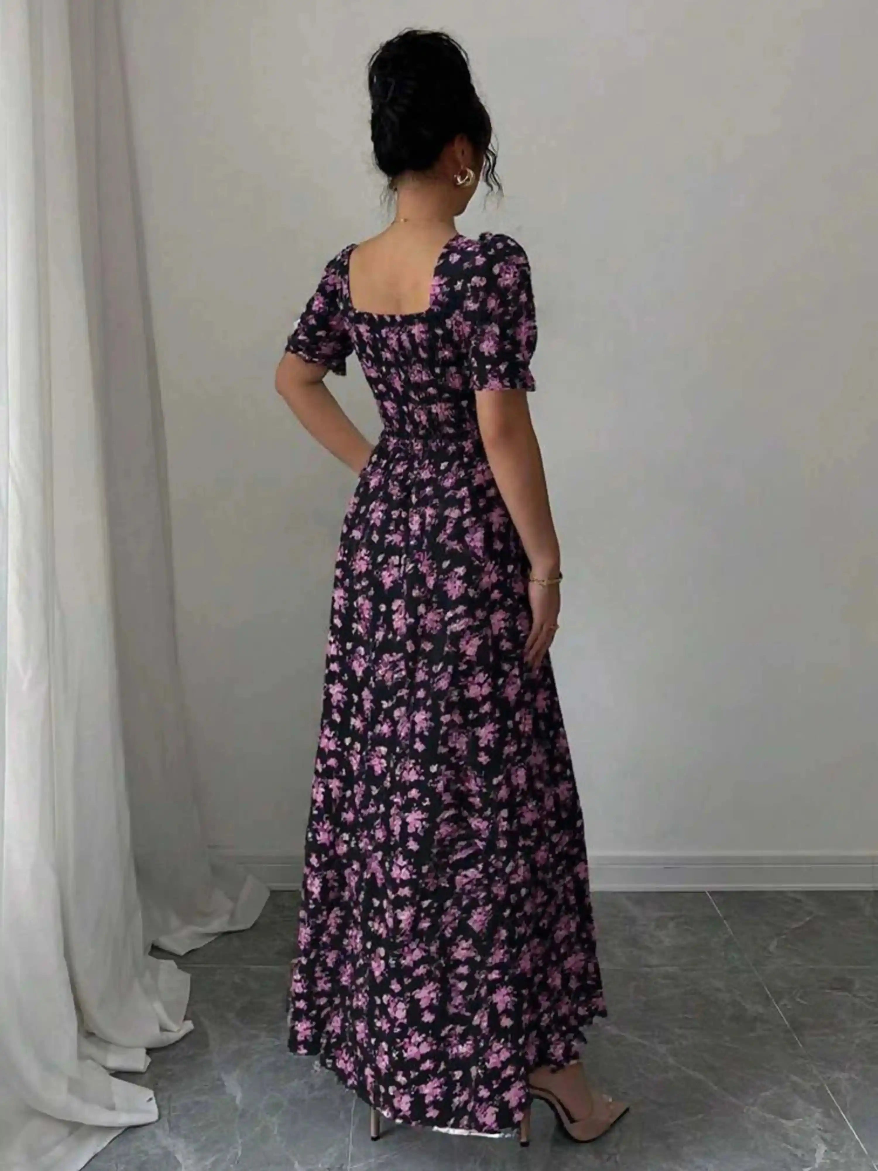 Black With Flowers Dress