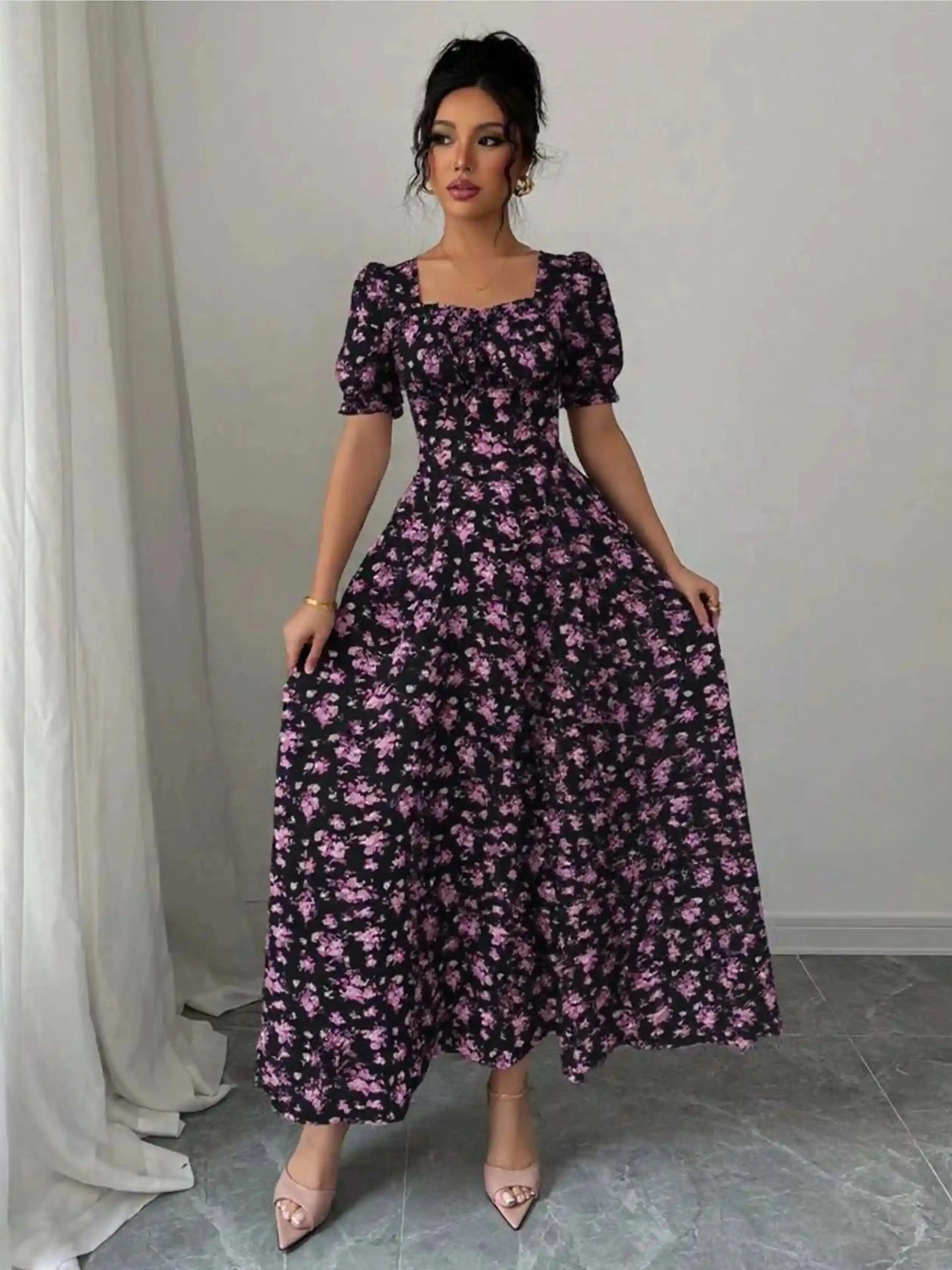 Black With Flowers Dress