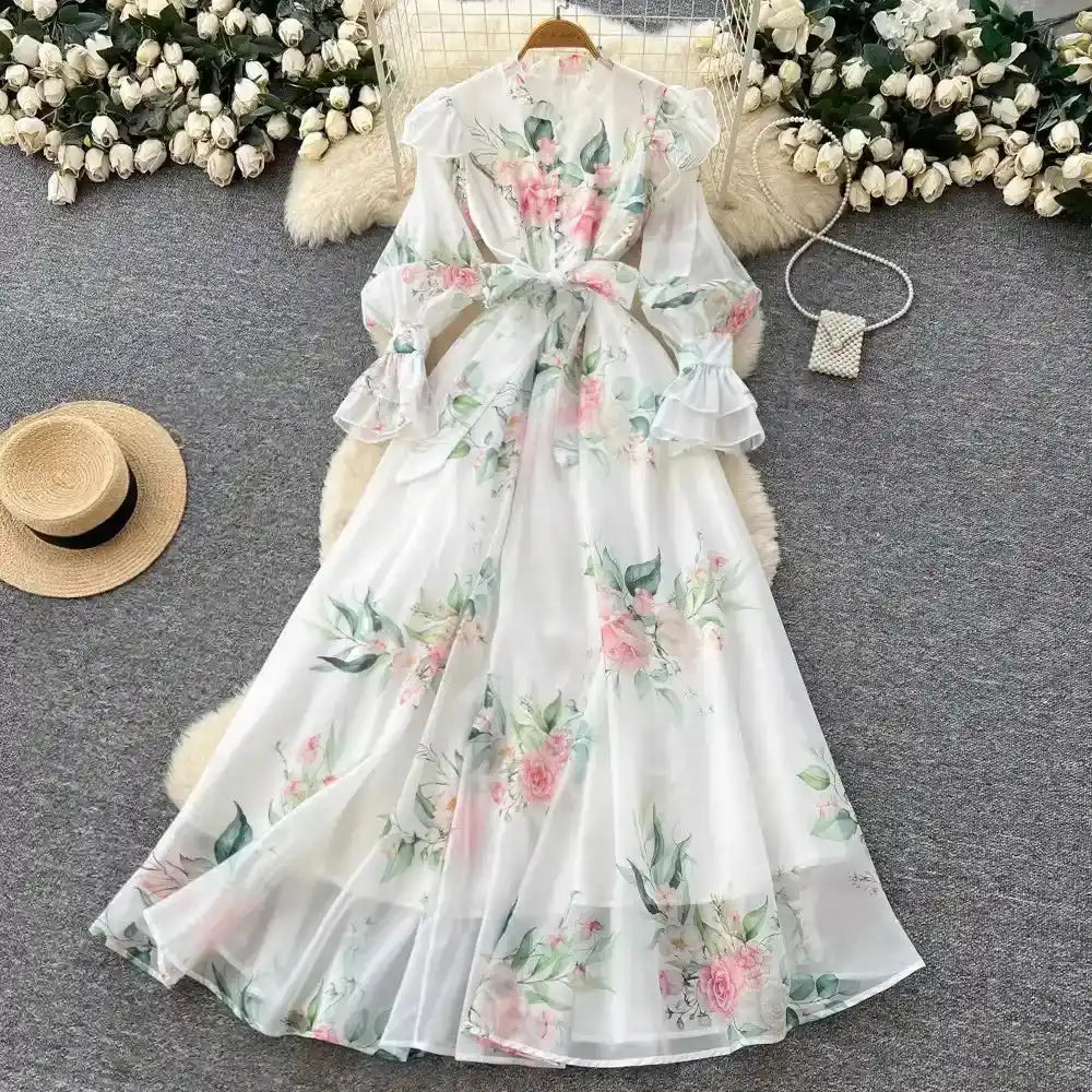 Blumenkleid Damen Elegant