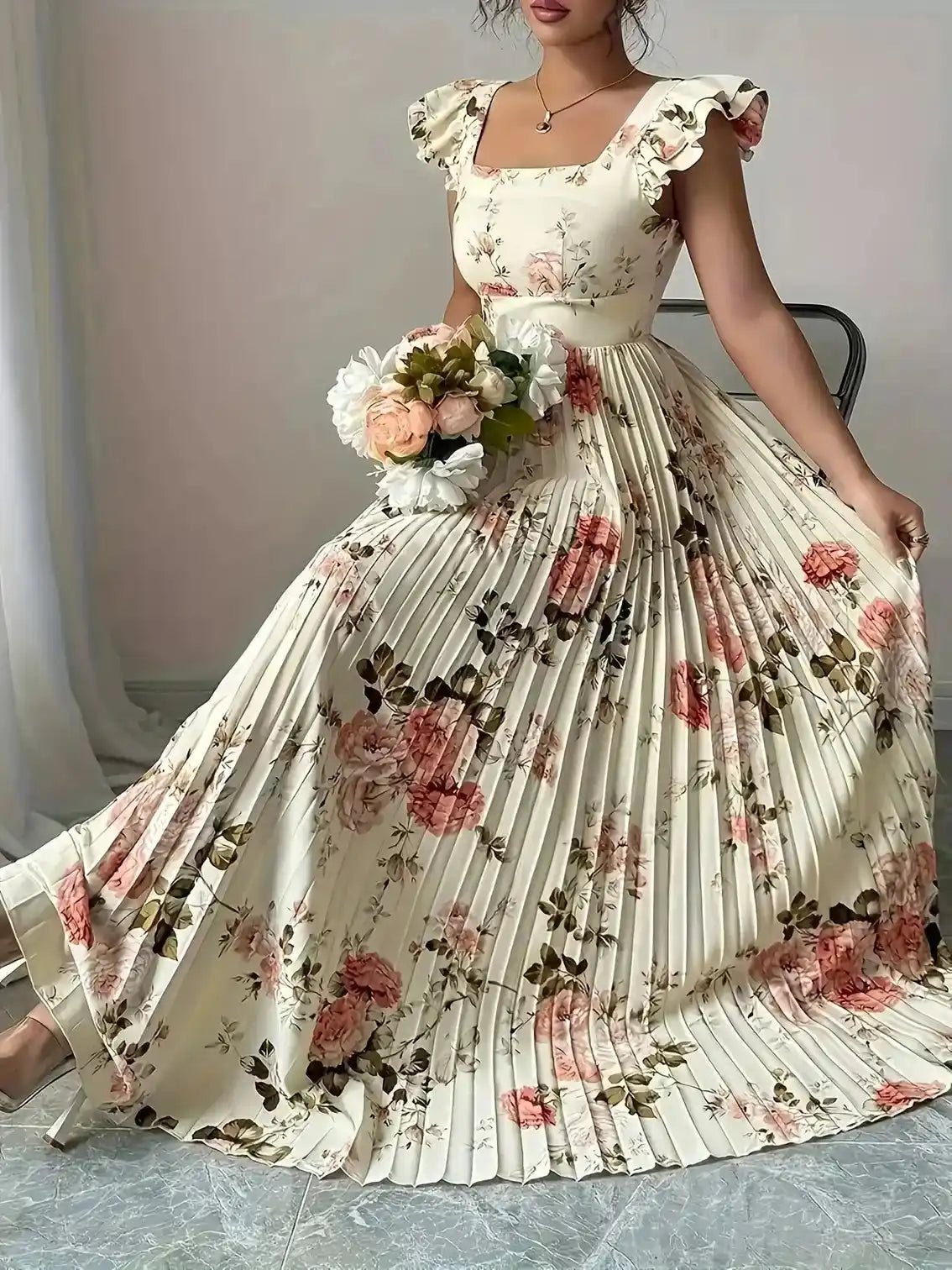 Blumenkleid Hochzeitsgast