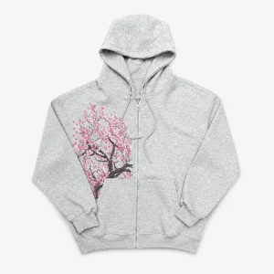 Grey Hoodie With Flowers 1