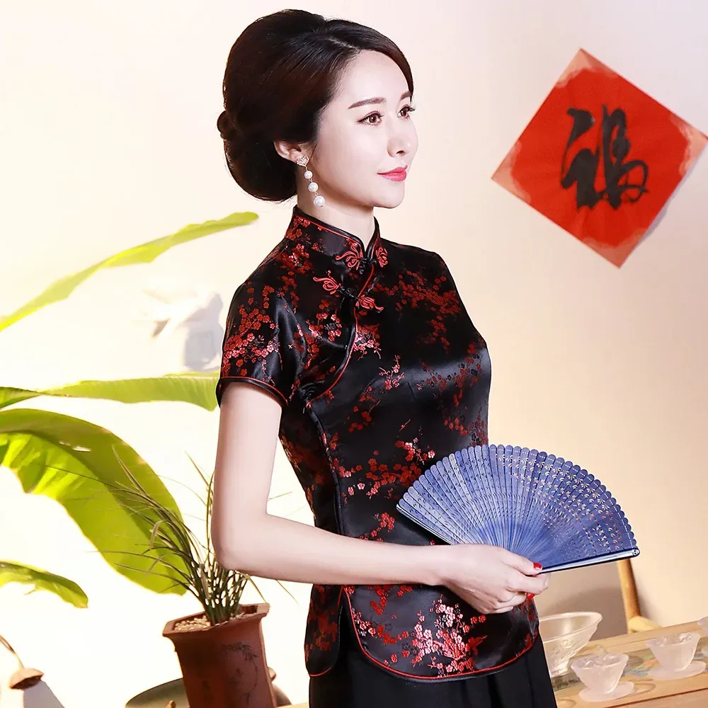 Bluse Rot Mit Blumenmuster 2