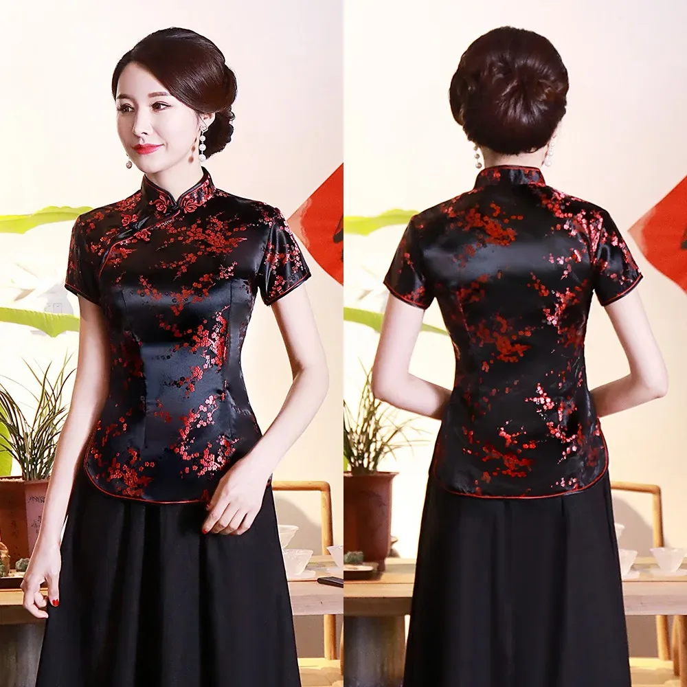 Bluse Rot Mit Blumenmuster 3
