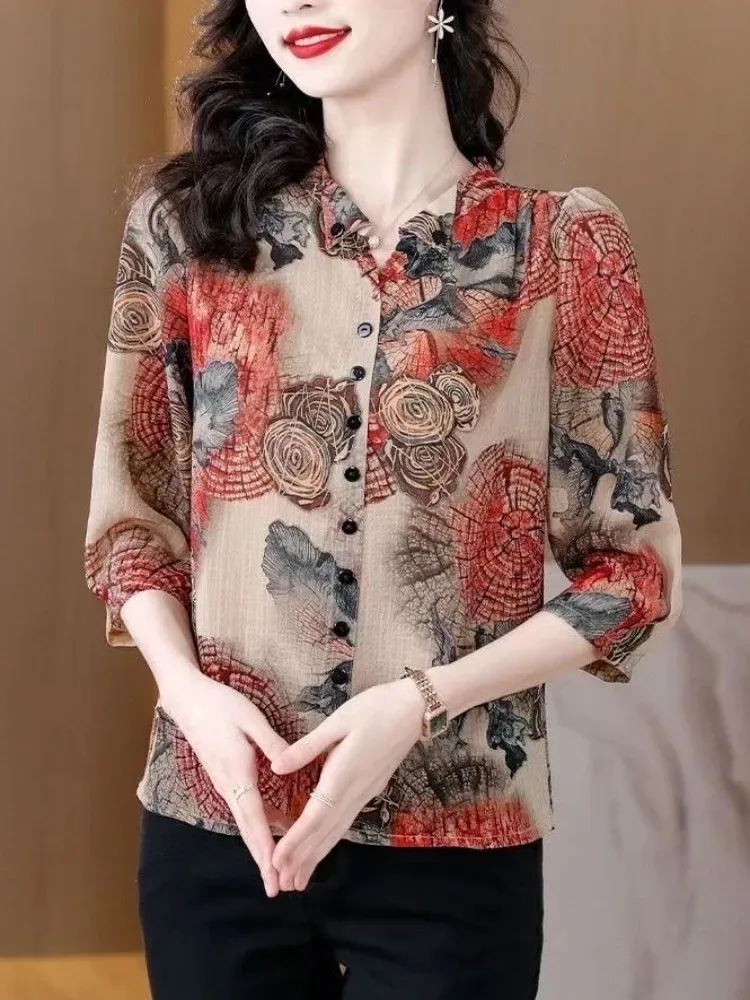 Musselin Bluse Mit Blumen 4