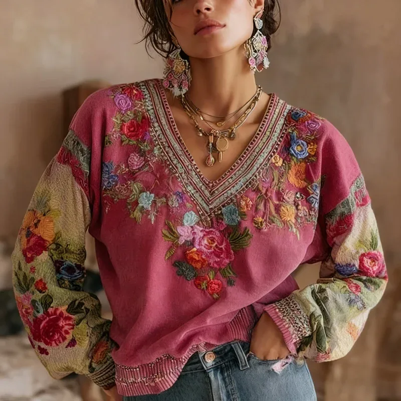 Retro Floral Blouse 1
