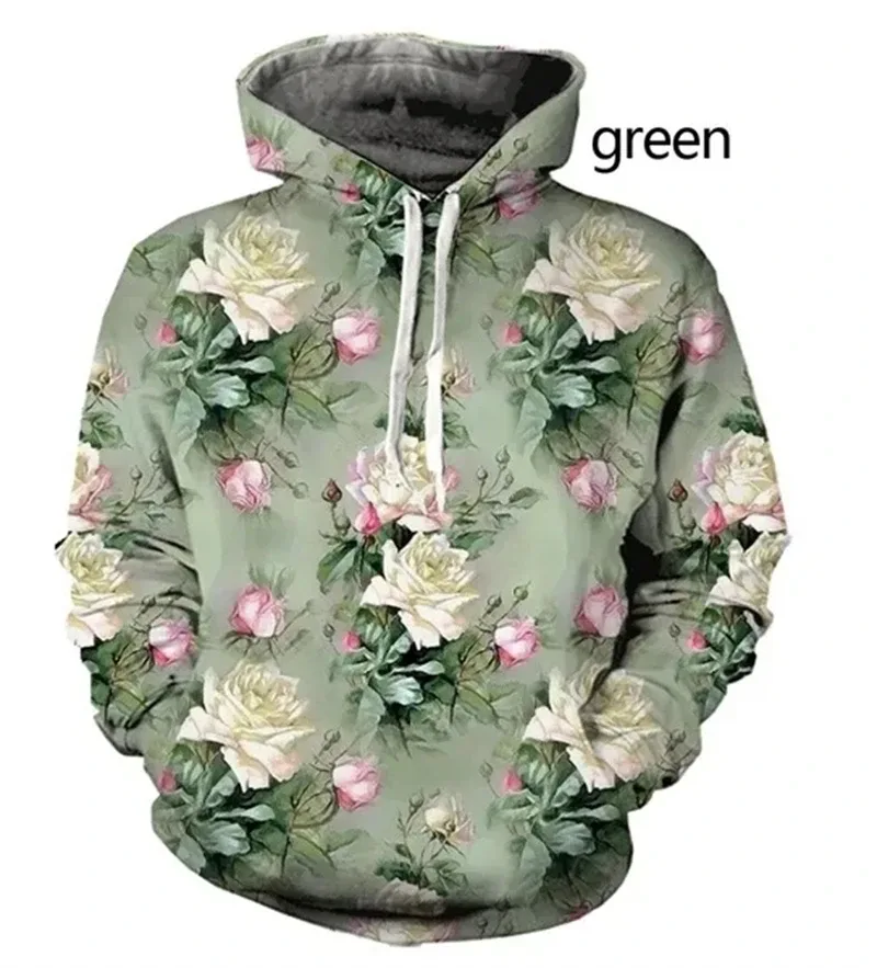 Flower Puff Print Hoodie 2