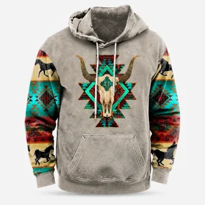 Denim And Flower Hoodie Mens 1