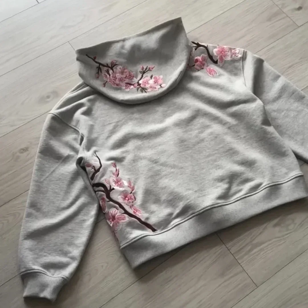 Grey Flower Hoodie 2