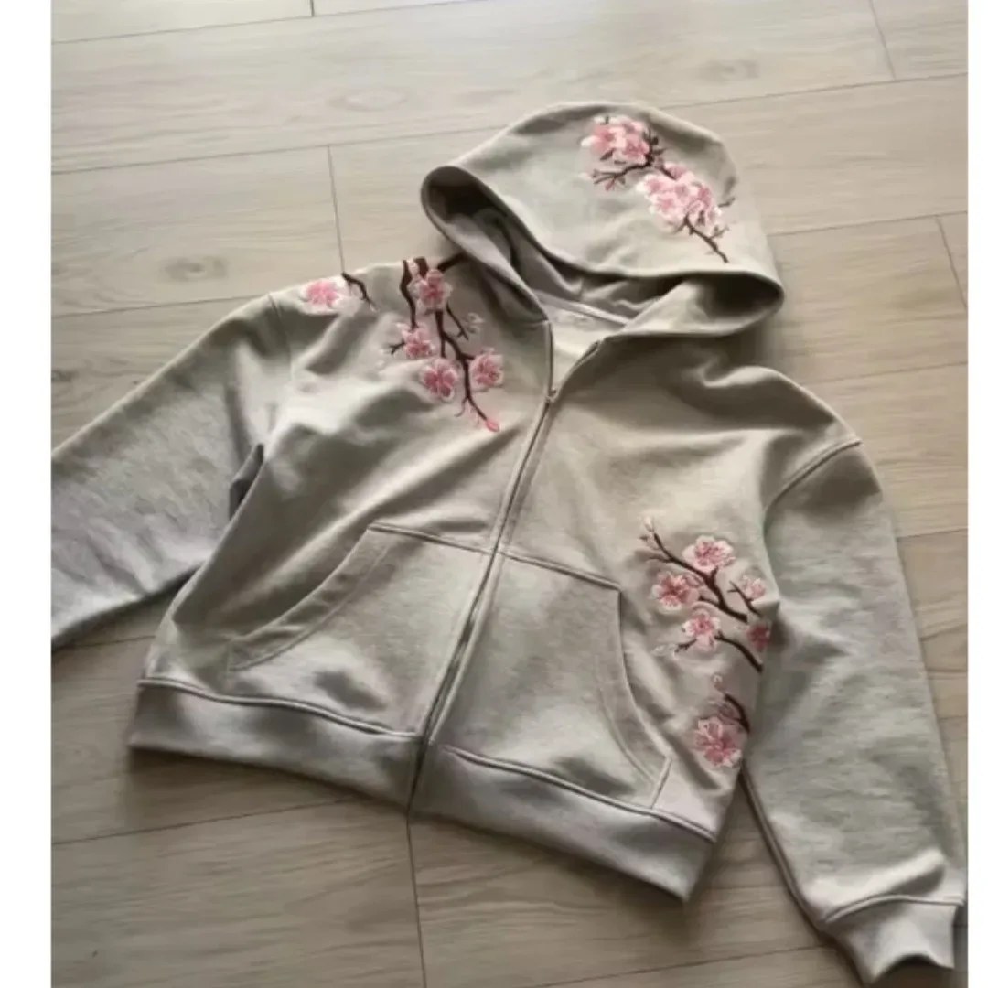 Grey Flower Hoodie 6