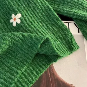 Pullover Mit Blumen Applikation 1