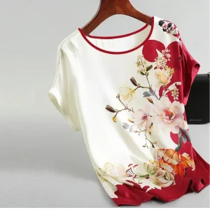 Bluse Seide Blumen 1