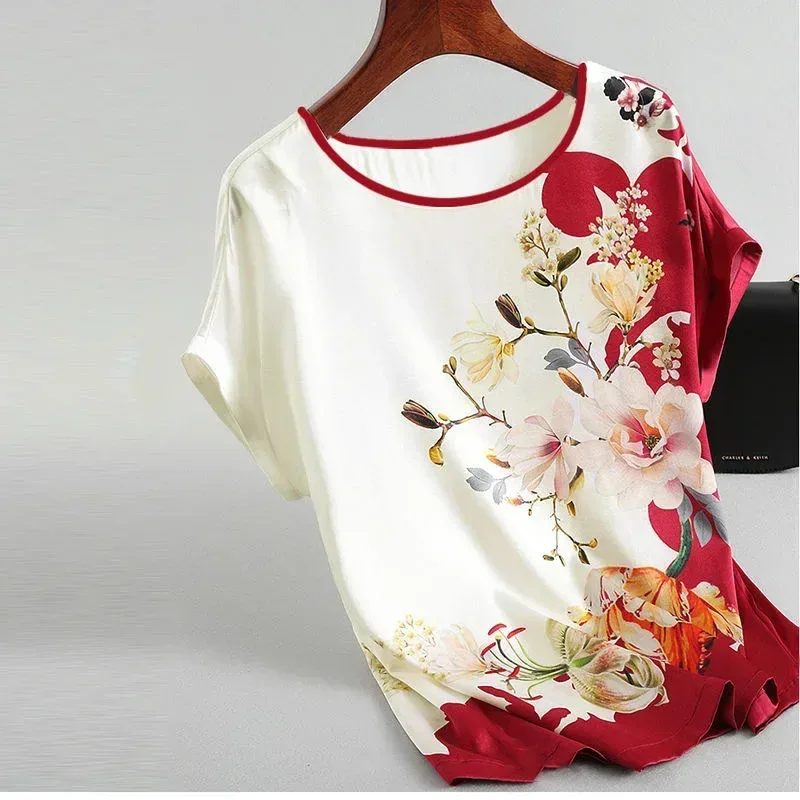 Bluse Seide Blumen 1
