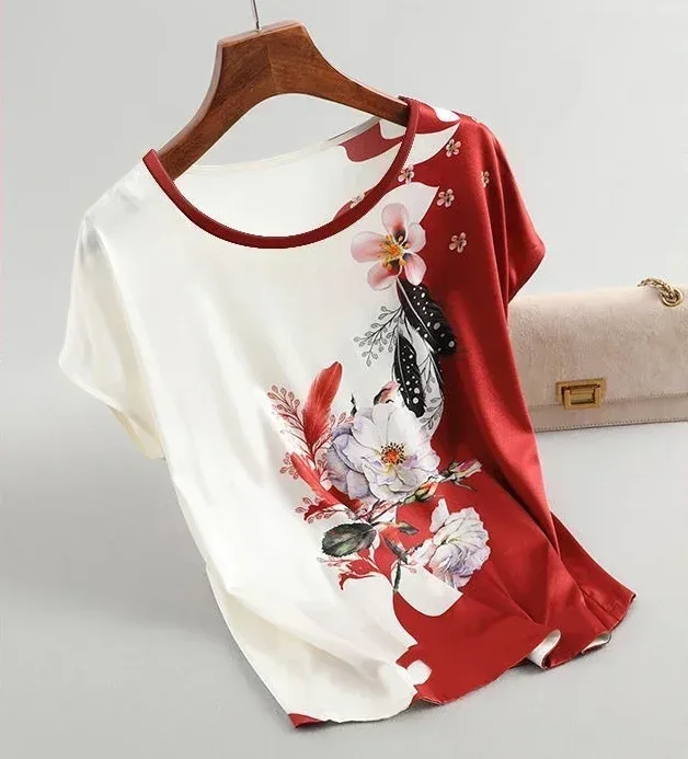Bluse Seide Blumen 3
