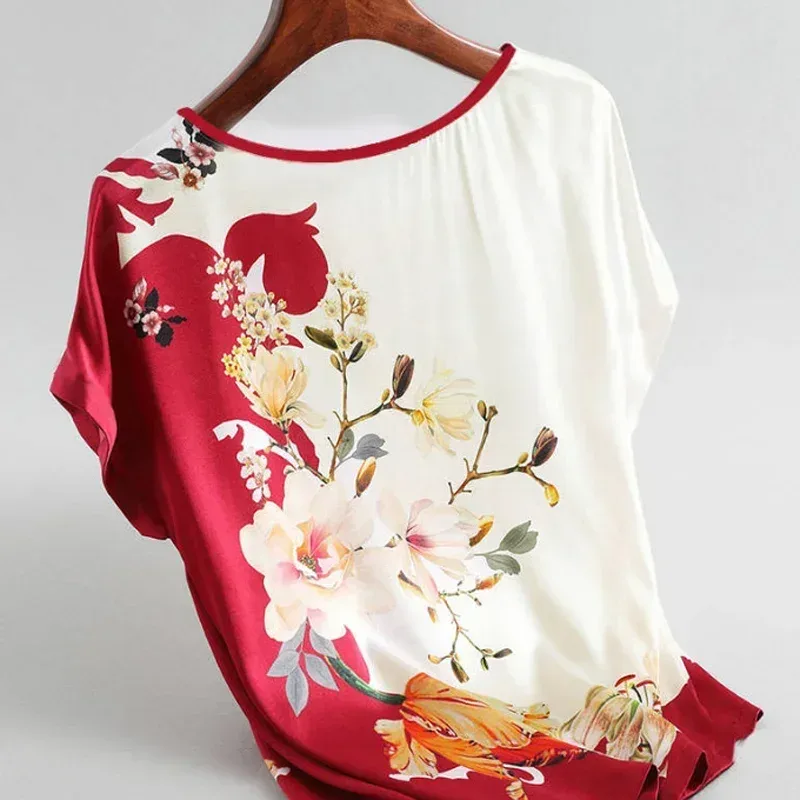 Bluse Seide Blumen 4