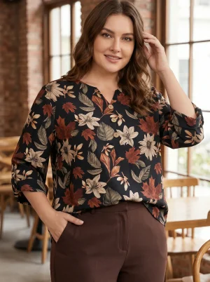 Bluse Schwarz Weiß Blumen 1