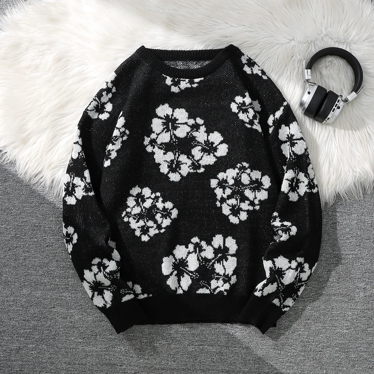 Blumen Pullover Herren 8