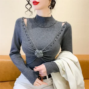 Crochet Sweater With Flowers 1