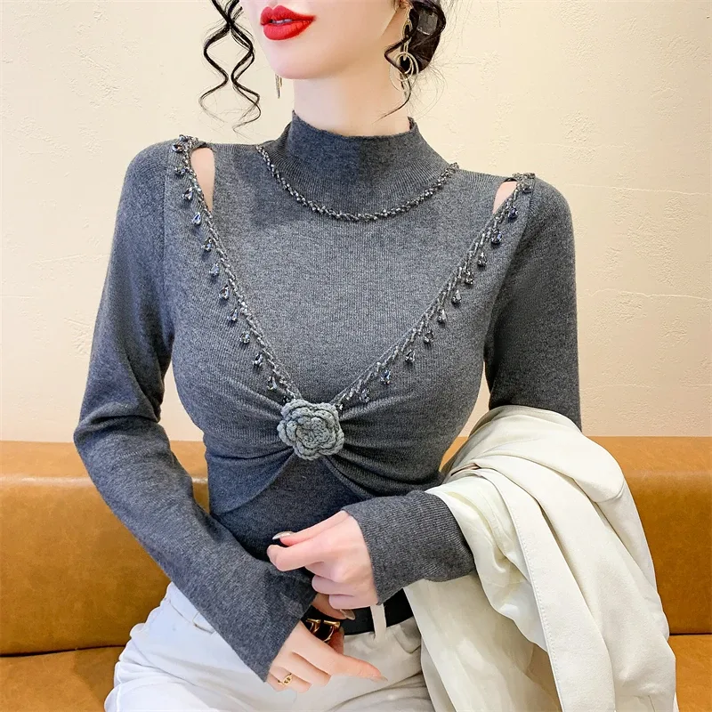 Crochet Sweater With Flowers 1