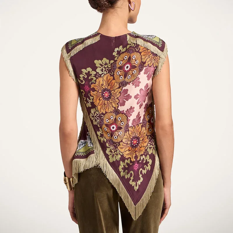 Ärmellose Bluse Blumen 1