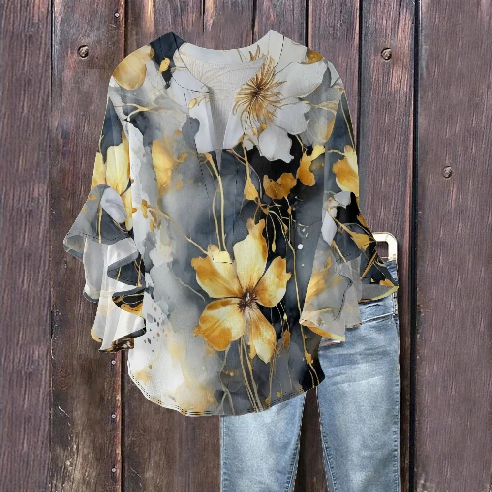 Weiße Bluse Mit Bunten Blumen 3