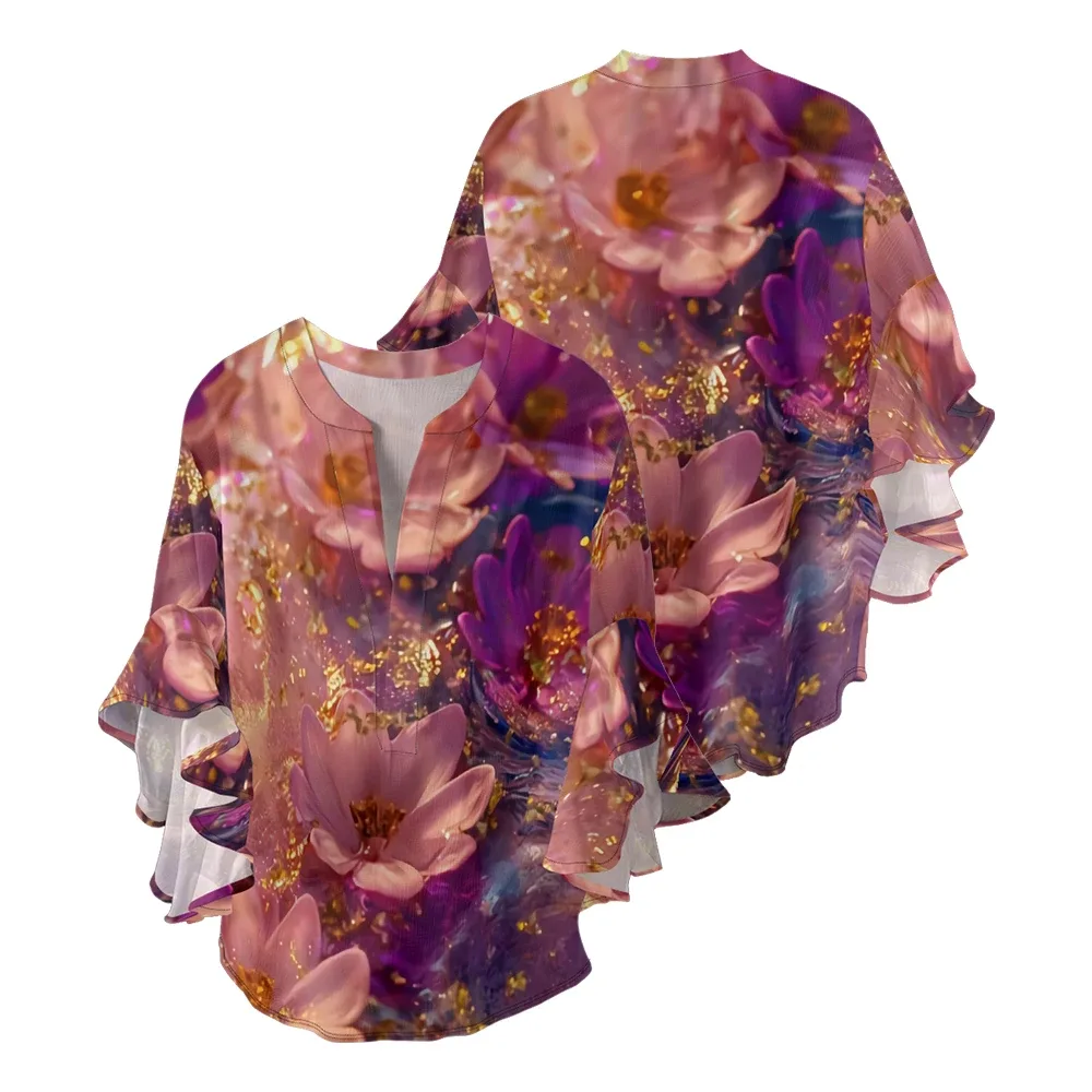 Weiße Bluse Mit Bunten Blumen 4
