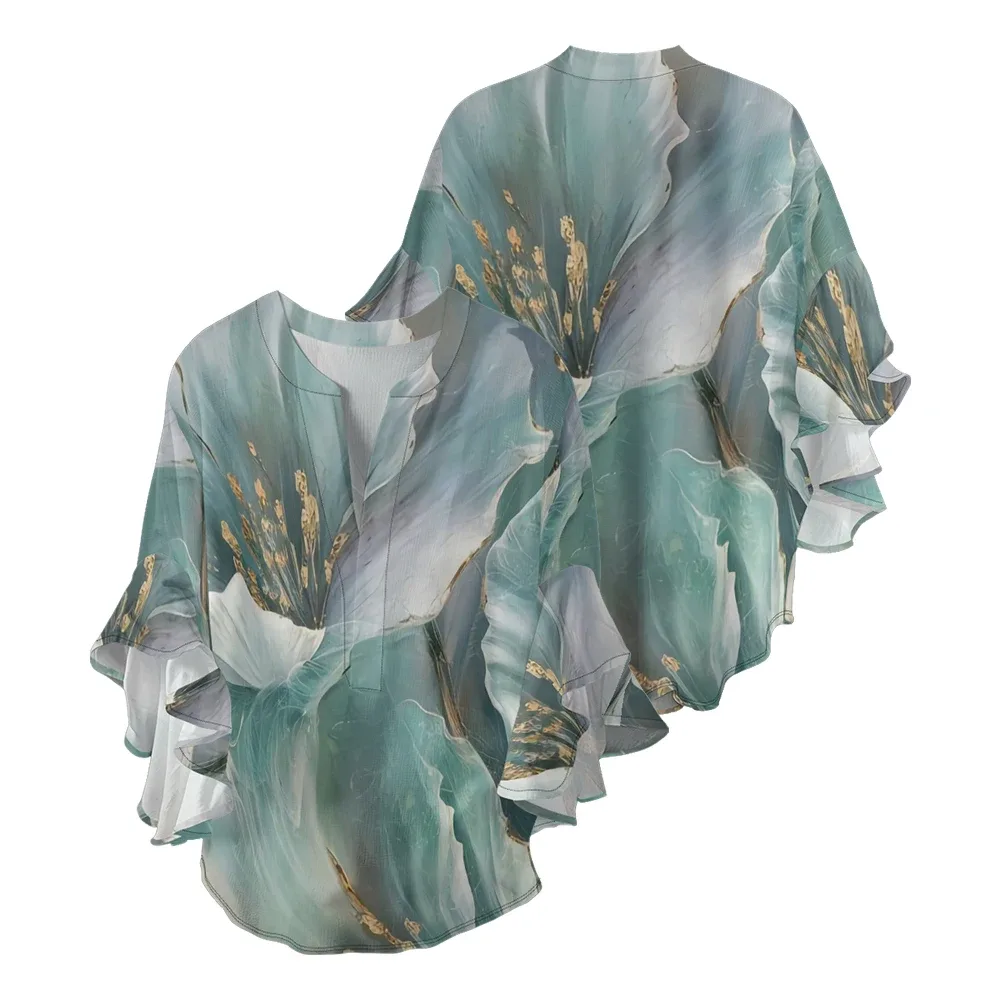 Weiße Bluse Mit Bunten Blumen 5