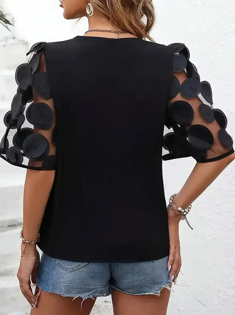 Bluse Mit Blumen Applikation 2
