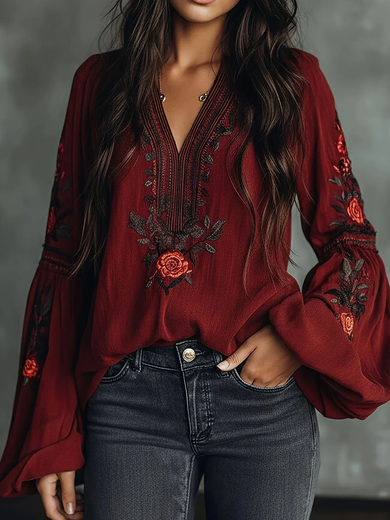 Pullover Blumen Ärmel 3