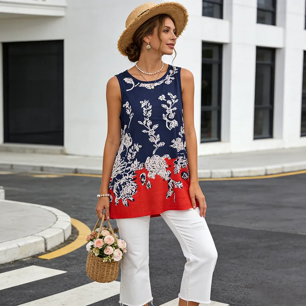 Bluse Dunkelblau Blumen 4