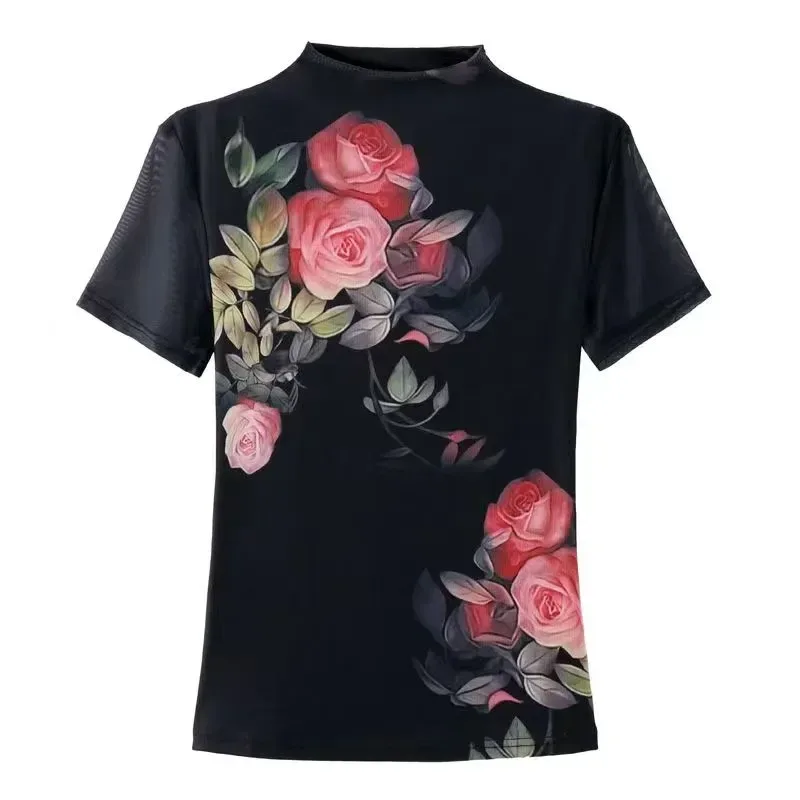 Bluse Mit Schwarzer Rose 2