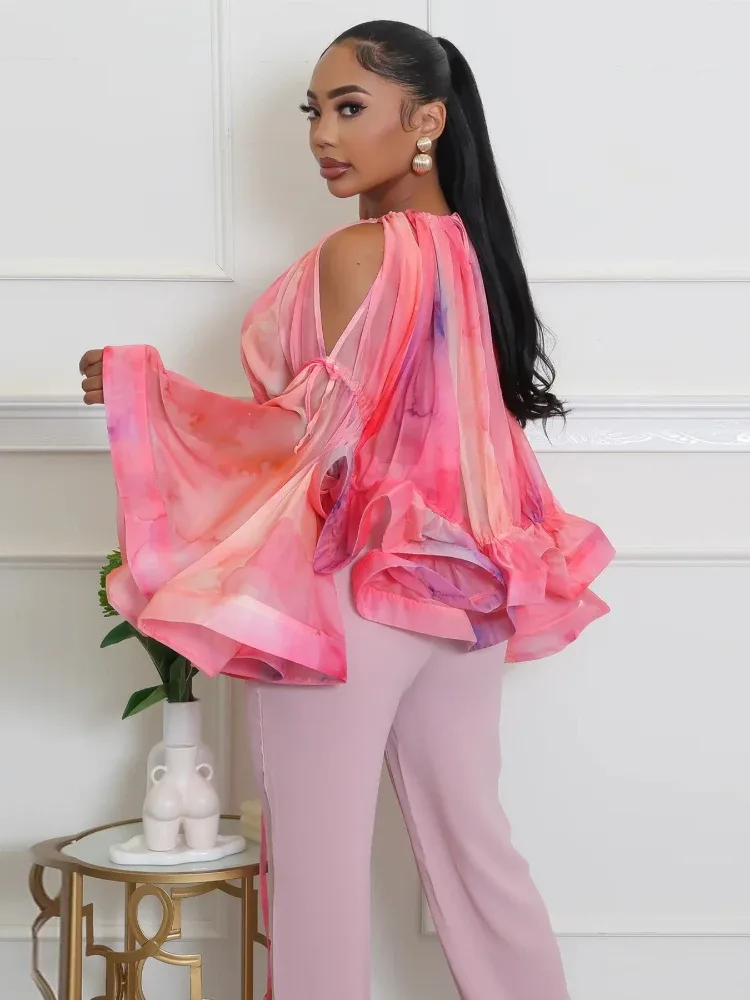 Bluse Rosa Mit Blumenmuster 3