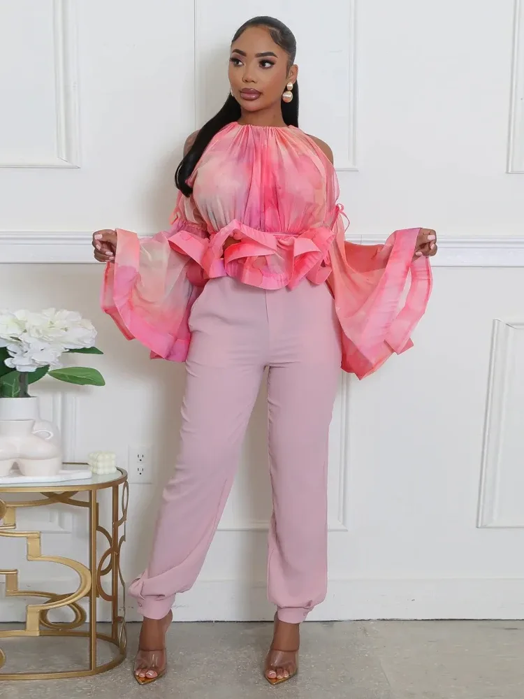 Bluse Rosa Mit Blumenmuster 4