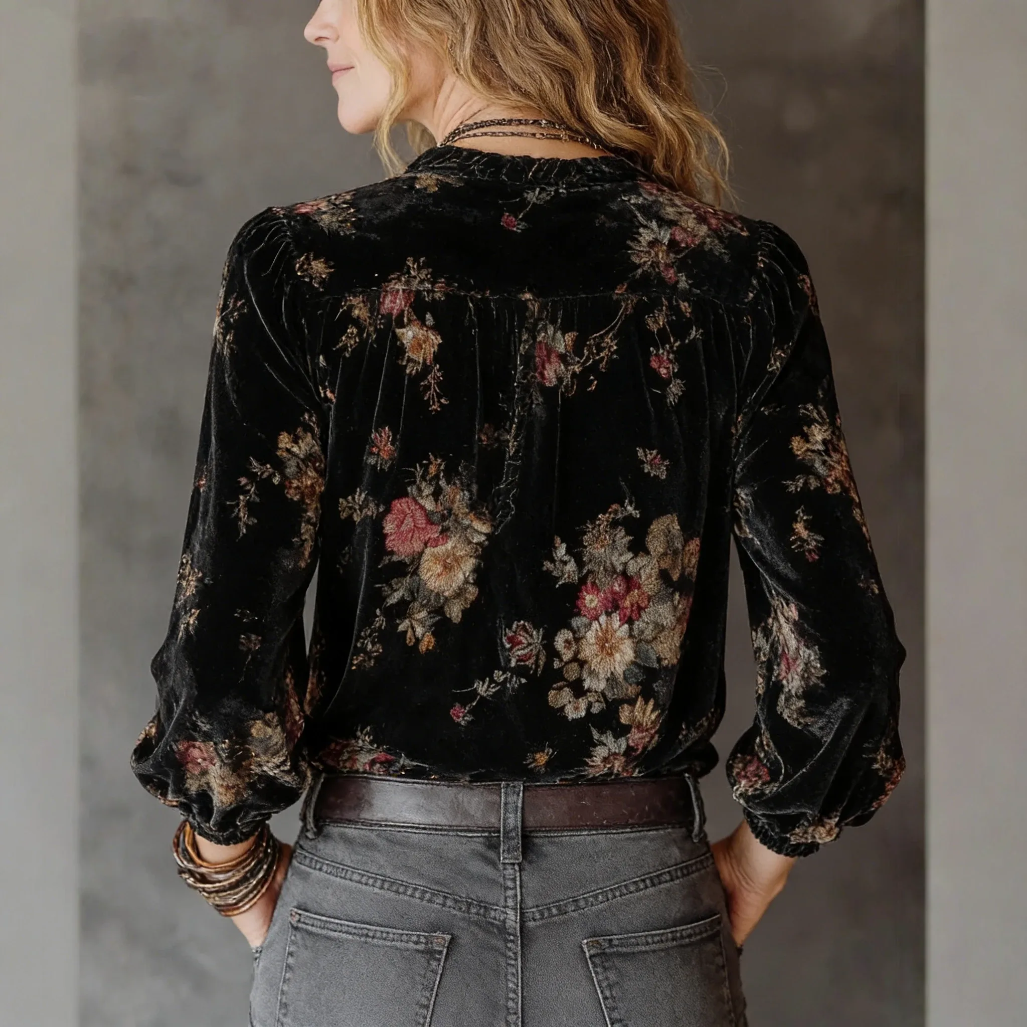 Velvet Floral Blouse 3