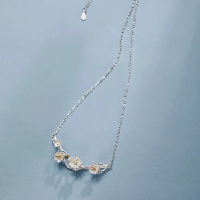 Blumenkette Silber 3