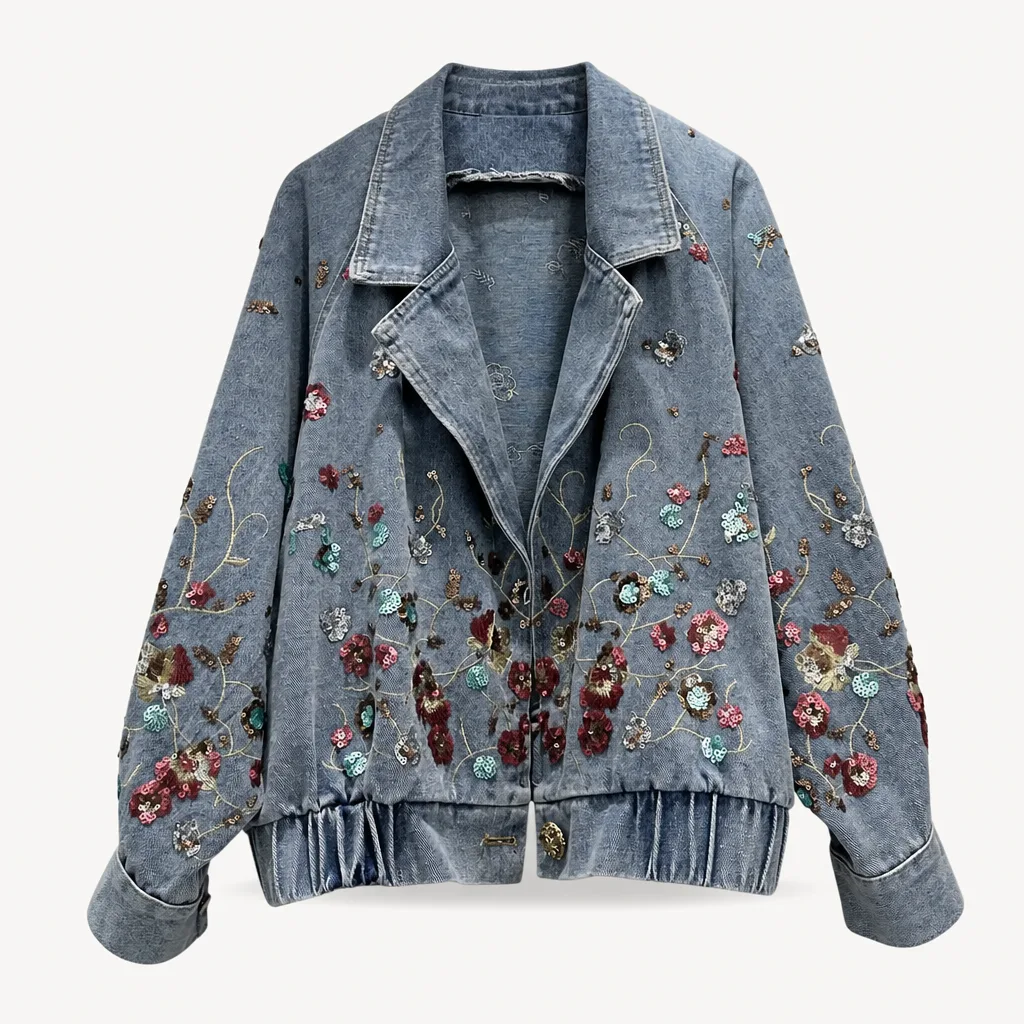 Floral Embroidered Denim Jacket 1