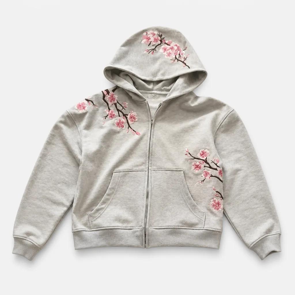 Embroidered Flower Hoodie 1
