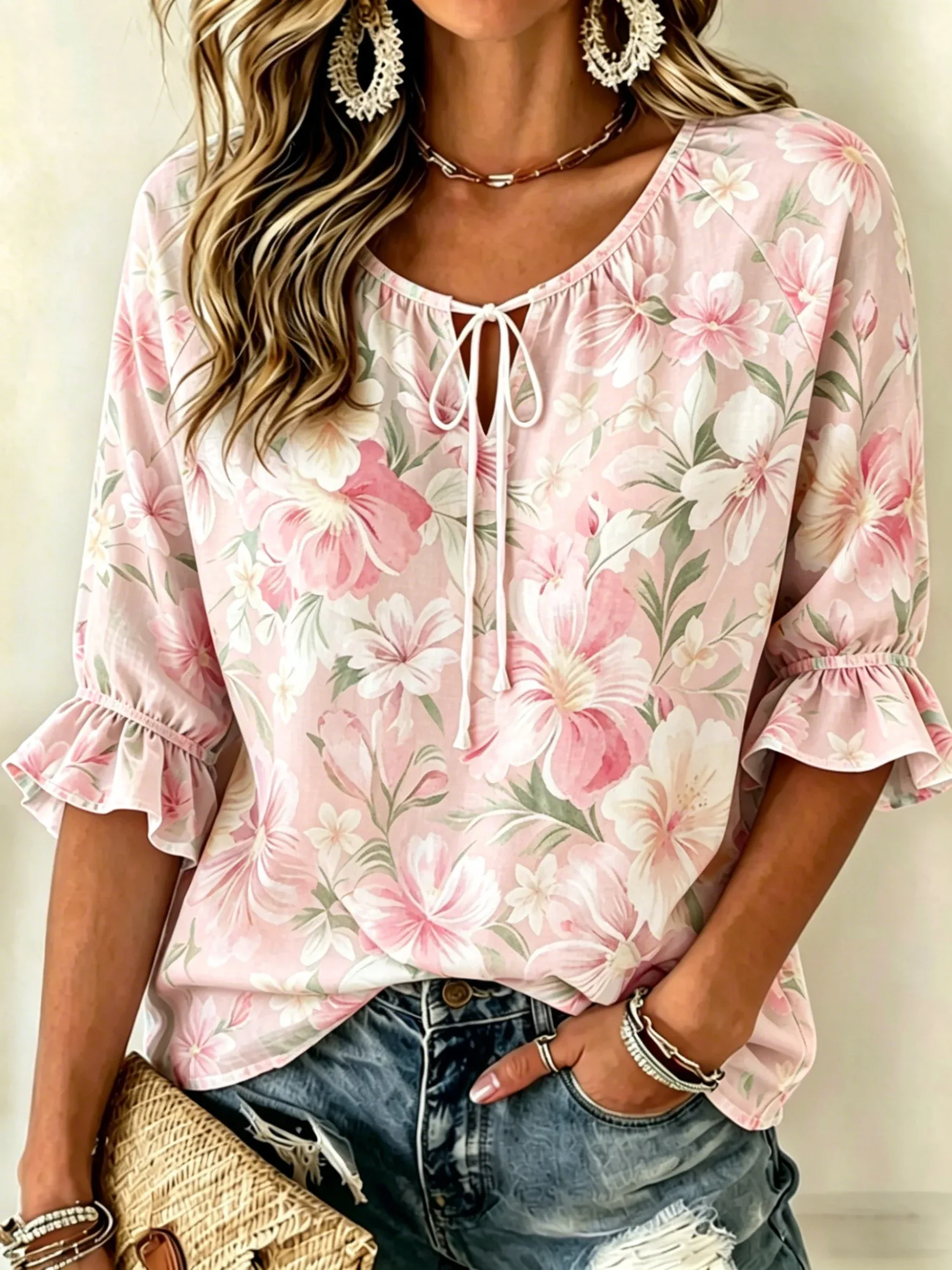 Watercolor Floral Blouse 1