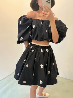 Bluse Mit Rosen Print 1