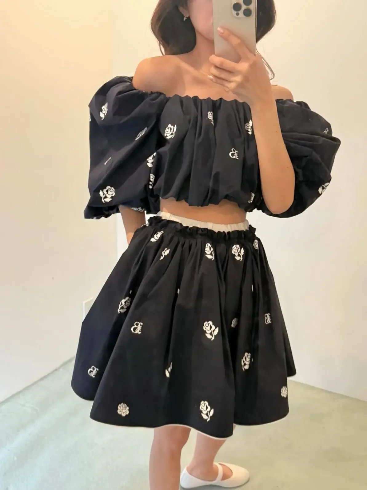 Bluse Mit Rosen Print 1