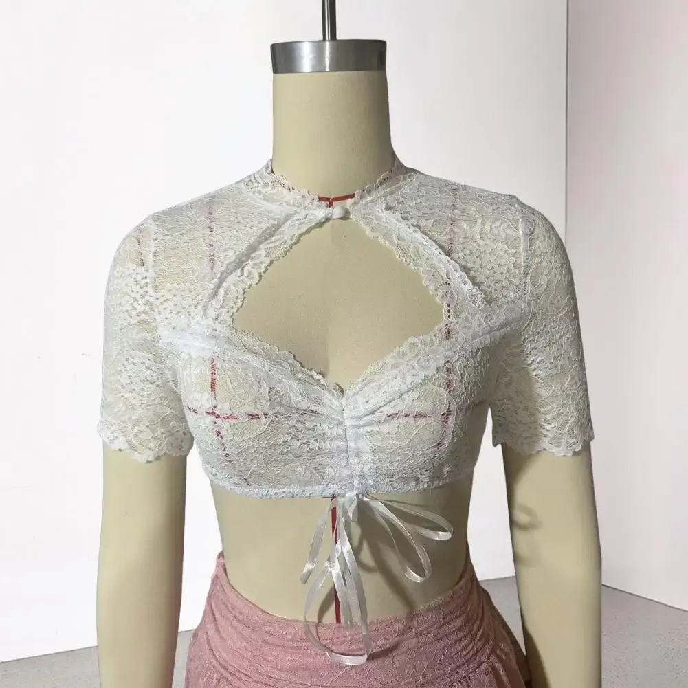 Dirndl Bluse Transparent Blumen 3