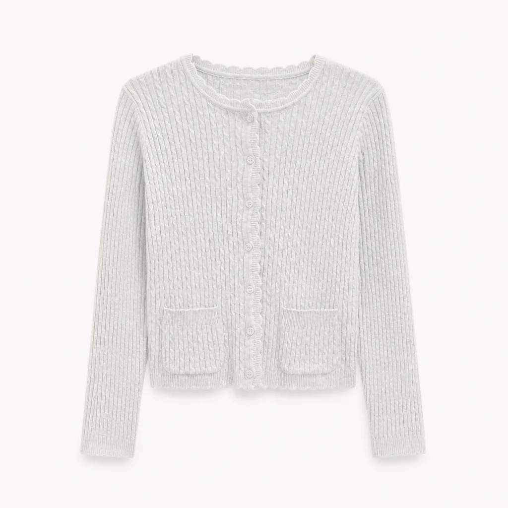 Grauer Pullover Mit Blumen 1