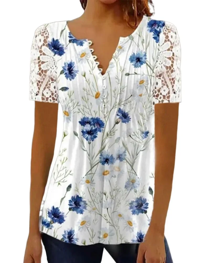 Bluse Weiß Mit Blumen 2