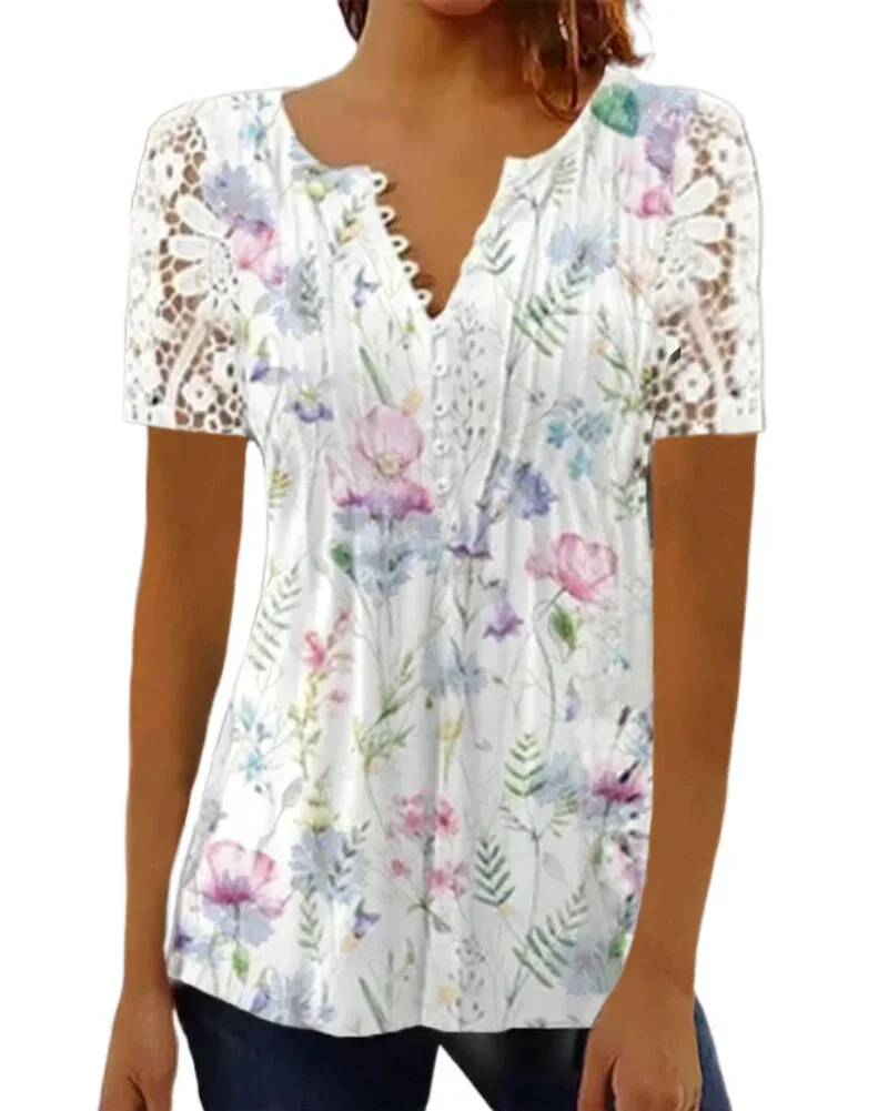 Bluse Weiß Mit Blumen 3