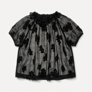 Schwarze Bluse Mit Blumenmuster 1