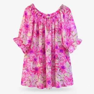 Bluse Blumenmuster Kurzarm 1
