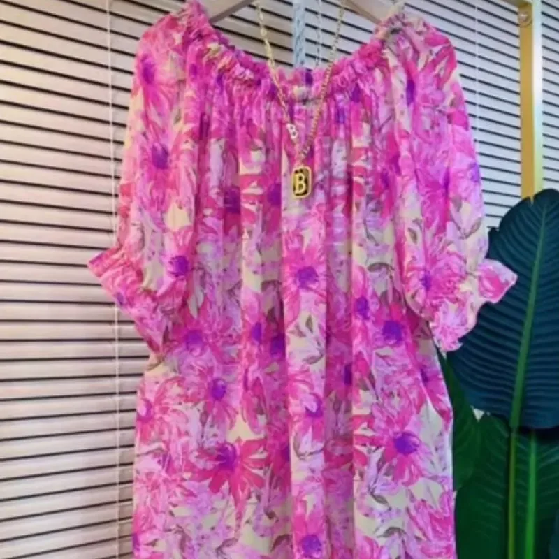 Bluse Blumenmuster Kurzarm 2