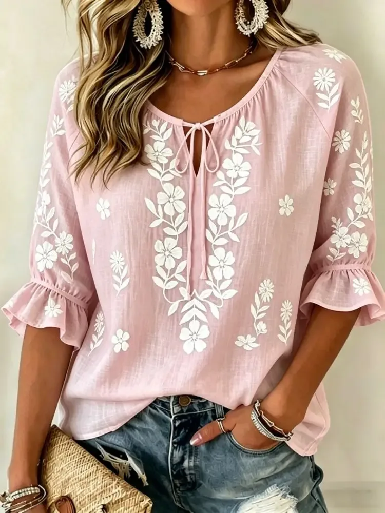 Floral Wrap Blouse 1