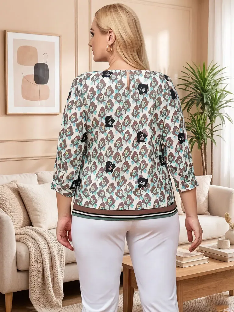 Bunte Blumen Bluse Damen 2