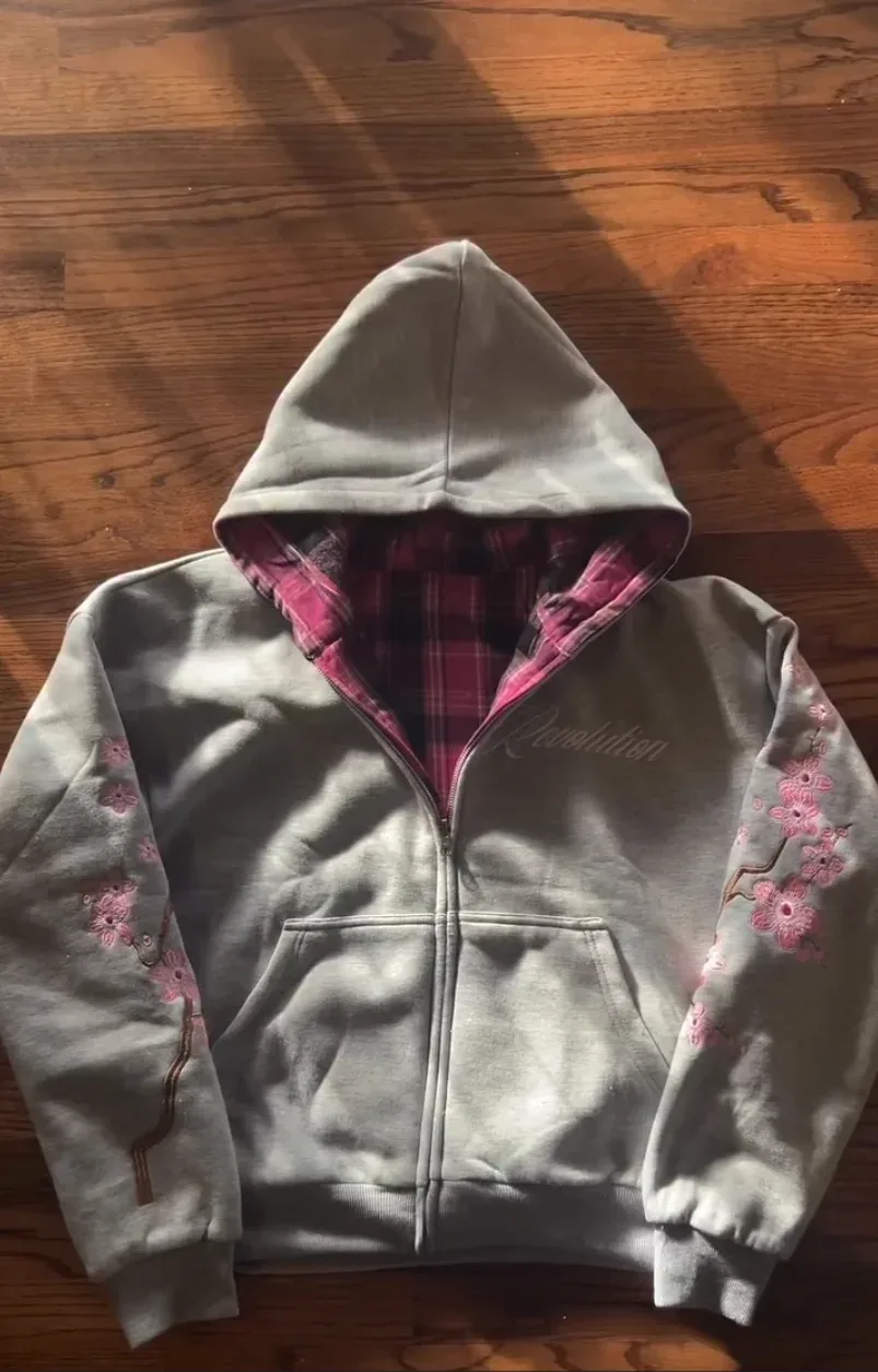 Flower Embroidery Hoodie 2